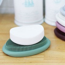 실리콘 비누 받침대 물빠짐 비누 케이스 거치대 트레이, 그린