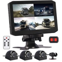 VSYSTO 4CH 트럭 대시 카메라 시스템 DVR 레코더 방수 백업 카메라 전면 및 측면 및 후면 VGA 트럭 트랙터 세미 트레일러 밴 7인치 모니터 적외선 야간 시야