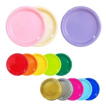 파티 접시(중 10개입) 플라스틱 생일 크리스마스 다회용 용품, 실버(10개입)