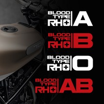 혈액형 블러드 헬멧 스티커 오토바이 차량용 데칼, S스몰, 빨강, 1개