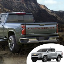 어른킹 리얼 뉴 콜로라도 트렁크 테일게이트 CHEVROLET 쉐보레 레터링 마스크 포인트 로고 데칼 스티커 엠블렘 자동차 랩핑 시트지, 콜로라도(트렁크), 유광화이트(엠블렘)