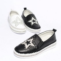 아이슈즈 큰반짝이별 가죽 여성슬립온 3cm