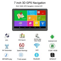 7인치 안드로이드 GPS 트럭 네비게이션 유럽 gps 와이파이 512M 16 기가 바이트 스페인 프랑스지도, 01 without sunshade_01 7