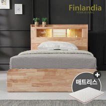 핀란디아 네이쳐 수납LED 침대 SS+본넬매트리스, 단품