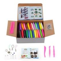 24pcs 점액 DIY 공기 건조 점토 놀이 반죽 소프트 모델링 점토 폴리머 클레이 점프 거품 Plasticine 블록 교육 장난감 Playdough|clay play doug, 20g x 24pcs, 1개, 단일