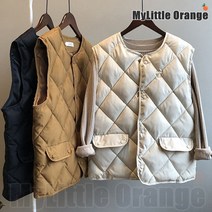 Mylittle Orange 겨울에 따뜻한 여성의경량패딩조끼 깔끔한 조끼패딩
