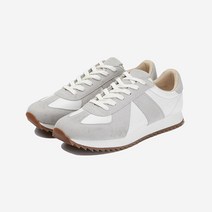 커스텀에이드 4cm 소가죽 러너 독일군 스니커즈 헤이즈 그레이 GRAY