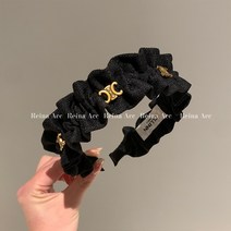 명품스타일 머리띠 헤어밴드 셀 고급스러운 블랙 골드