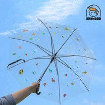 투명 우산 꾸미기 스티커 여름시리즈 만들기 유아 초등 수업, 여름투명스티커) 해변