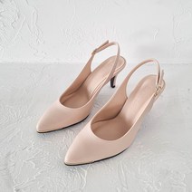 국내생산 발편한 골드테 스틸레토 슬링백 하이힐 7cm 여성 구두