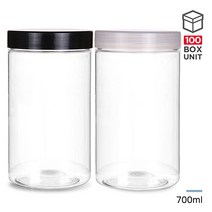 페트용기 팜스원형 700ml 다용도 플라스틱 팜스용기, 700ml 블랙캡 (1개)