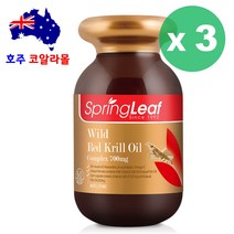호주 스프링리프 와일드 레드 크릴오일 700mg 60정, 3병, 60캡슐