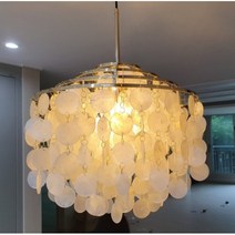 더킹라이팅 베르판 펀 VP 자개 웨이브 셀피쉬 3등 샹들리에 인테리어 조명 3색변환램프출시 [전구포함][당일발송][고급자개사용!!], 주광색(하얀빛)