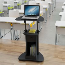 높이조절 이동식 강연대 단상 교탁 사회대 학교 연단, 03 블랙