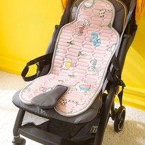 Baby Stroller Seat Cushion Newborn Toddler Trolley Mattress Car Print Latex Breathable Pad Accessori, [06] pink park