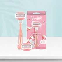 질레트 비너스 컴포트 글라이드 화이트티 여성용 면도기 + 면도날 2입 1세트, 화이트티 면도기 + 면도날 2입 V