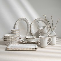 코스타노바 올리바 화이트 빈티지 4인 한식 풀세트 (20P), 단품