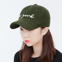 라핑 울 소재 뉴욕 레터링 자수 니트캡 겨울 야구모자