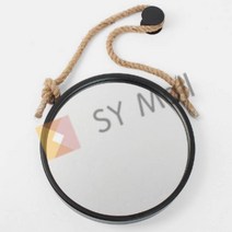 SY몰 스트랩 벽거울 40CM 블랙 호텔거울 세면대거울 까페거울