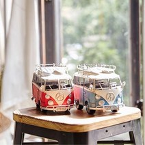 자동차미니어처 캠핑카 클래식카 선반장식품 카페소품 가성비좋은 엔틱한느낌 개업집선물, 레드