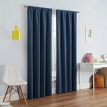 ECLIPSE Kendall 모던 암막 보온 로드 포켓 창문 커튼 침실 또는 거실용(패널 1개) 106.7cm x 241.3cm(42 x 95인치) 차콜, Grey