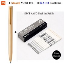 원래 샤오미 Mijia 메탈 로그인 펜 9.5mm 서명 PREMEC 부드러운 스위스 블랙 블루 레드 리필 내구성 비즈니스, 1Mi Pen 10 KACO ink_3
