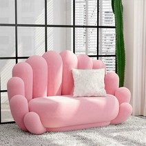 연예인 3.5인용 쇼파 조약돌 조개 의자 모듈 예쁜 소파, 스킨 그레이+오렌지 2인용