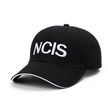 LishufenST NCIS 특수 요원 모자 해군 범죄자 조사 서비스 자수 조절 가능한 면 야구 모자 모자 (블랙)