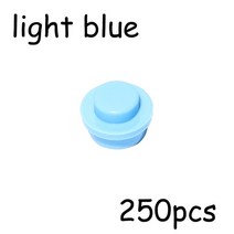 중국레고 250PCS MOC 조립 입자 4073 6141 플레이트 라운드 1x1 도트 DIY 빌딩 블록 1*1 피규어 램프 벽돌, 12 light-blue