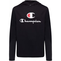 키즈 의류용 챔피온 보이즈 테크 롱 슬리브 탑 액티브 후드 티 셔츠(Large Black):