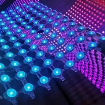 파티용품 P50mm 무대 패션쇼 DJ 클럽 및 호텔 외관을위한 1 개의 led 픽셀 RGB 색깔 접이식 벽 메시 디스플레이, 없음, 다채로운+AU 플러그