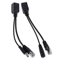 Poe 컨버터 전원 공급 장치 케이블 이더넷 어댑터 1 세트 분배기 Rj45 인젝터 Ip 카메라용 모듈, 1 쌍 blackpoe 케이블
