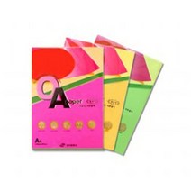 상우문화사 A4 칼라다용도 형광색OA사무용지80g25매, W5형광진분홍색