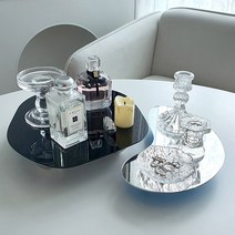 아크릴 트레이 미러 블랙 화장품 향수 진열대 악세서리 선반, 아크릴 트레이_블랙 EP-1409