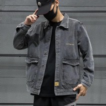 뉴타임즈10/ 캐주얼재킷 빅 사이즈 남자 뚱보 카고 데님 재킷 캐주얼 루즈핏 봄가을 상동 XZ97 C12