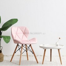 소녀 귀여운 Ins 홈 백업 메이크업 의자 침실 그물 레드 네일 작은 의자 간단한 게으른 책상, Pink