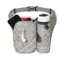 경량 러닝 허리 팩 물병 홀더가있는 수화 벨트 바운스 러닝 패니 팩 조깅 사이클링 피트니스 하이킹에 적합한 러닝 벨트 조정 가능한 크기---물이없는 병, 회색