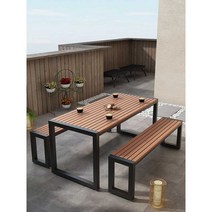 야외용 목재 테이블 편의점 공원 정원 목재 테이블, 목록 140x70x75