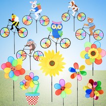 정원바람개비 캠핑바람개비 유치원 어린이집꾸미기 정원장식, 자전거타는강아지