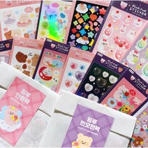핑루 다이어리 다꾸 스티커 세트 랜덤팩 선물세트 랜덤박스 씰스티커 인스 핑루랜덤팩, 10개, 만원팩