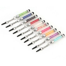 터치펜 FFFAS 다이아몬드 크리스탈 스타일러스 터치 스크린 펜 3.5mm 먼지 플러그 캡 2 인 1 아이폰 태블, 한개옵션1, 02 Red