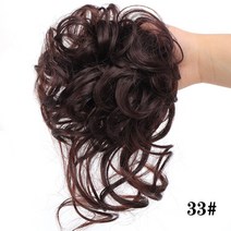 붙임머리 가발 LUPU 합성 헤어 밴드 금발 블랙 지저분한 곱슬 Chignon 도넛 Up, 22 33