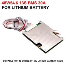 BMS 인산철 48v 54.6v 13 스트링 BMS 30A 방전 밸런스 IC 보호 보드 PCB DIY 3.7v 18650 21700 26650 13 s 리튬 배터리 팩, 0130A_0148V 13s BMS-30A