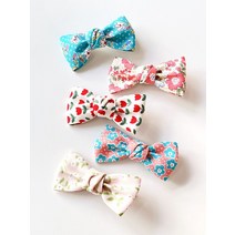꽃송이 리본 집게핀 / 5color 예뻐요 아기자기 핸드메이드