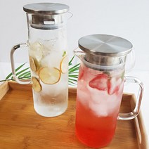 세척이 간편한 내열유리물병 1리터 1.2리터 택일 가벼운 물병 안전한물병, 2.올스텐뚜껑내열유리물병1200ml