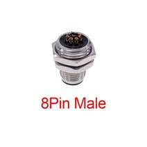 M1216 3 4 5 8 핀 센서 커넥터 장착 구멍 16mm 플랜지 소켓 패널 후면 나사 식 커플 링, 07 Male 8pin