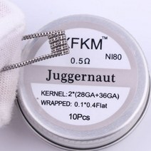 XFKM 10 개/상자 NI80 고밀도 Clapton 사전 제작 코일 RDA RTA RBA 모드 히팅 와이어 용 MTL, 13 juggernaut 0.5, 13 juggernaut 0.5