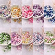 레진공예 시드비즈 레비즈공예재료 크리스탈레진 150-200pcs 다채로운 abs 모조 진주 믹스 3-8mm 구멍이있는 둥근 구슬 diy 팔찌 매력 목걸이 구슬 보석 334, 인어 c04, 3-8mm 10그램을 혼합