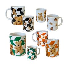 머그컵 강아지머그 귀여운컵 곰돌이컵 홈카페 Cotton bear mug (340ML), 큰곰돌이, 블랙, 1개