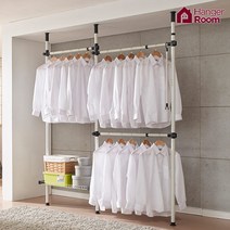 [행거룸] 38파이 수납식행거301(행거3단+선반1단), 단품